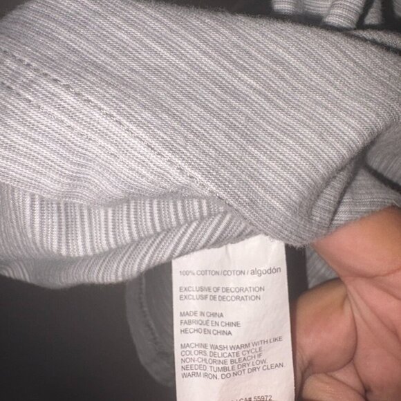 Original Penguin Heritage Slim Fit Short Sleeve Polo Gray White Stripe S - Picture 8 of 9